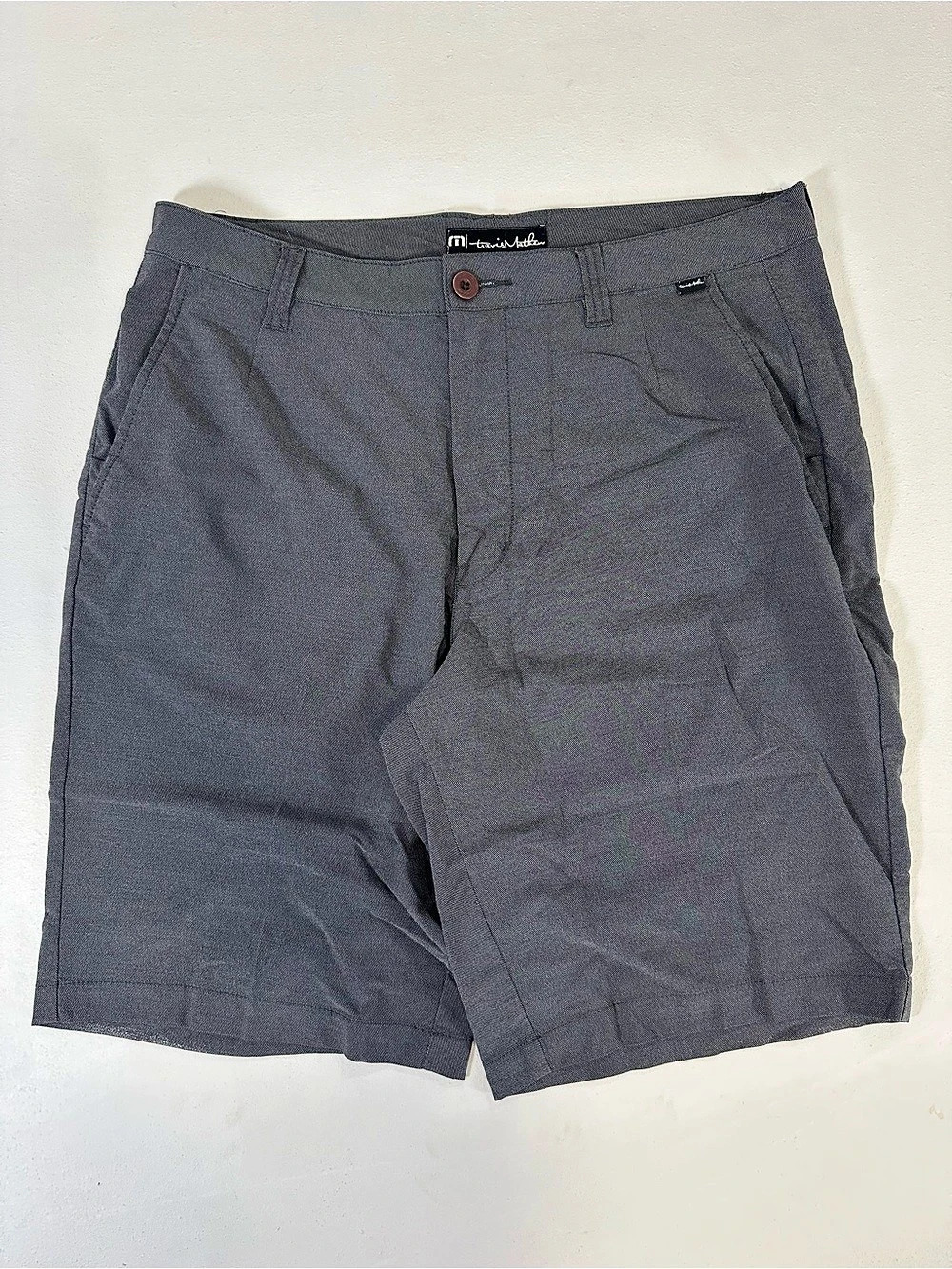Travis Mathew Performance Golf Shorts Men's Size 36 Grey Heather Stretch Casual